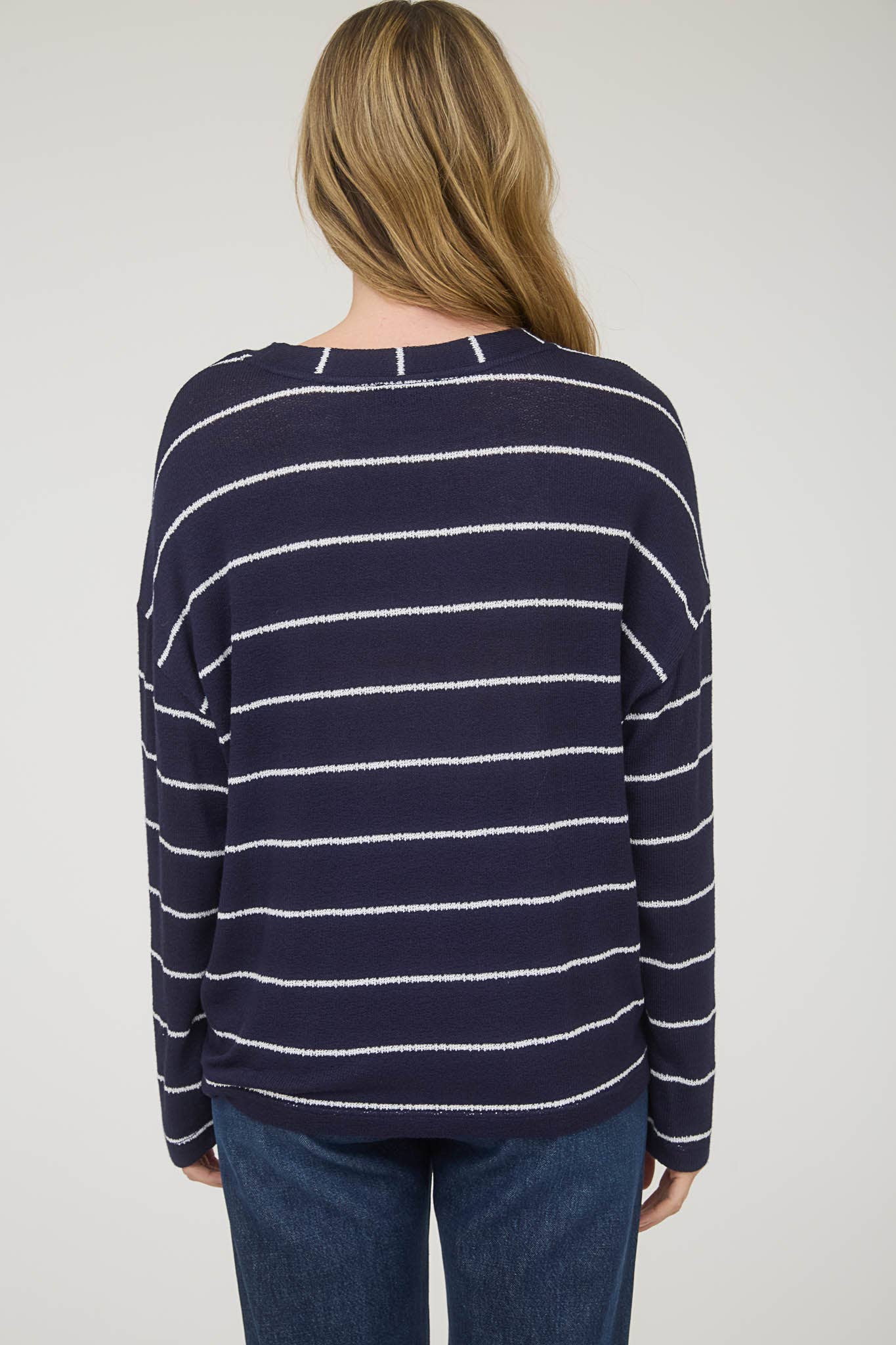 Long Sleeve Drop Shoulder Knit Top