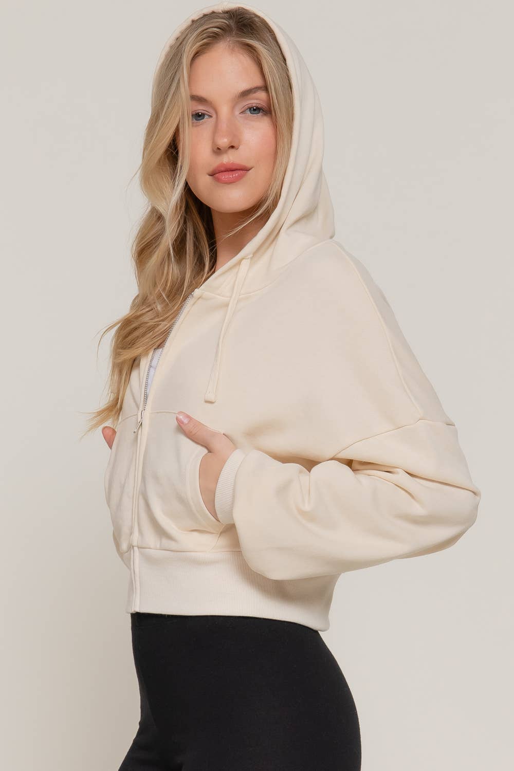 Long Sleeve Hoodie French Terry Zip Up Jacket