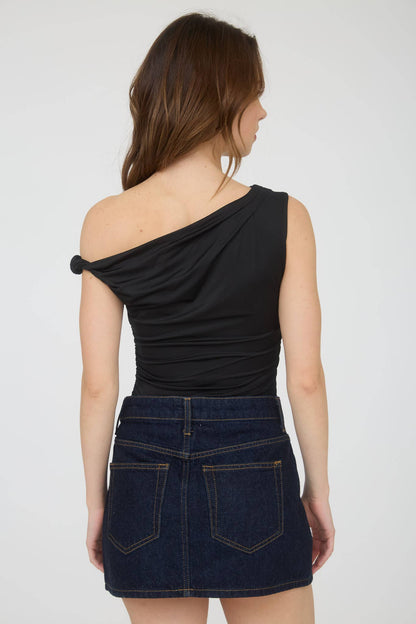 Asymmetrical Off The Shoulder Knit Top