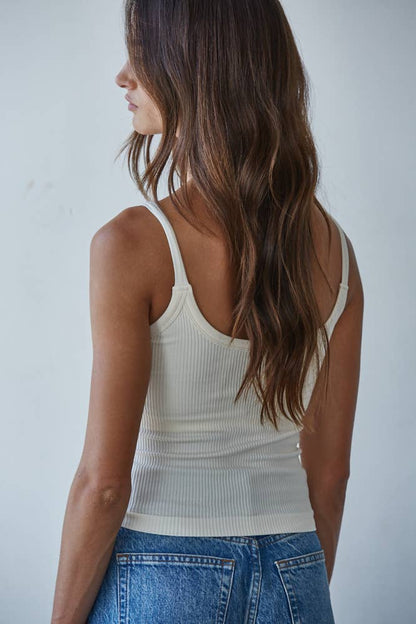 Seamless Ribbed Tank with Inner Padded Lining