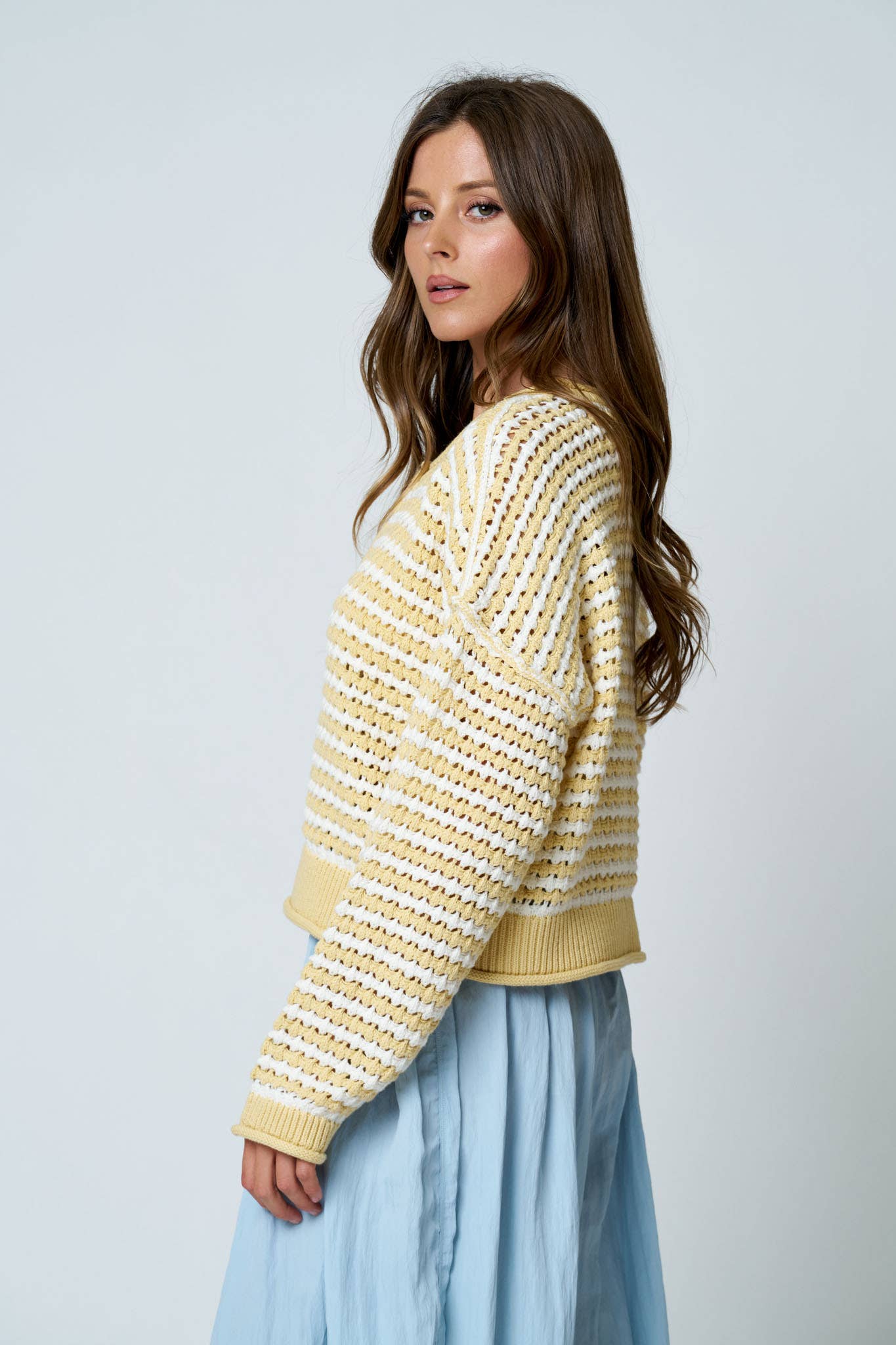 Textured Stripe Crochet Cardigan