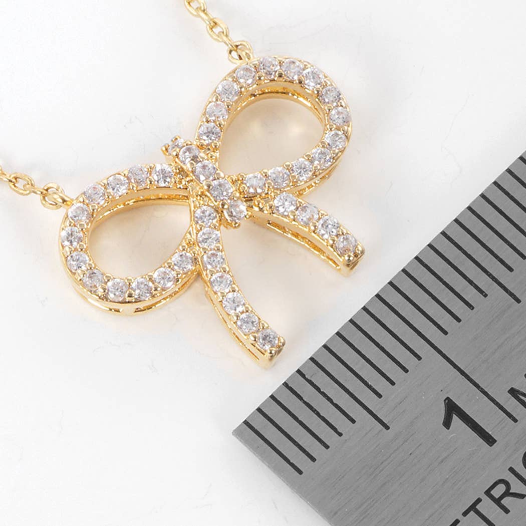 Bow Rhinestone Necklace