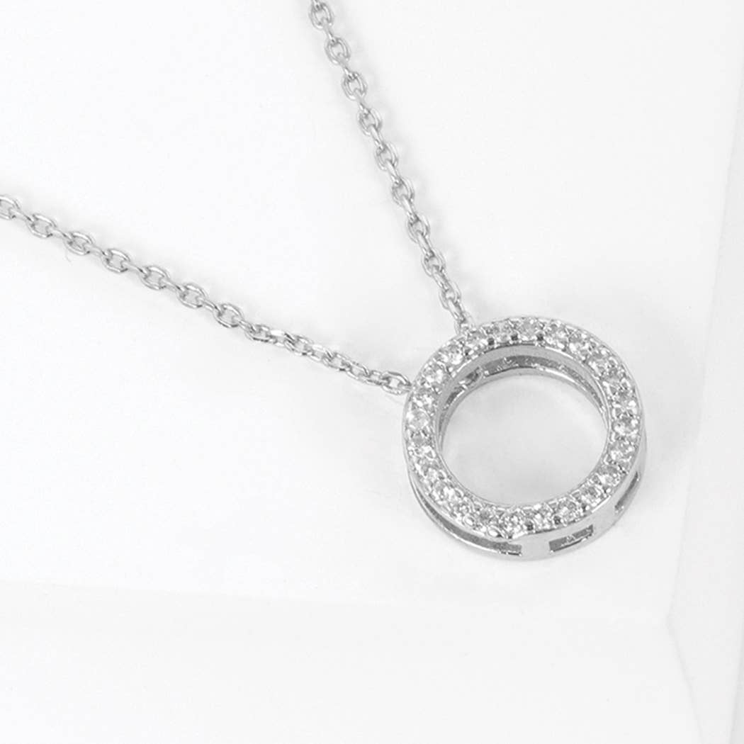 Gold-Dipped Rhinestone Ring Necklace