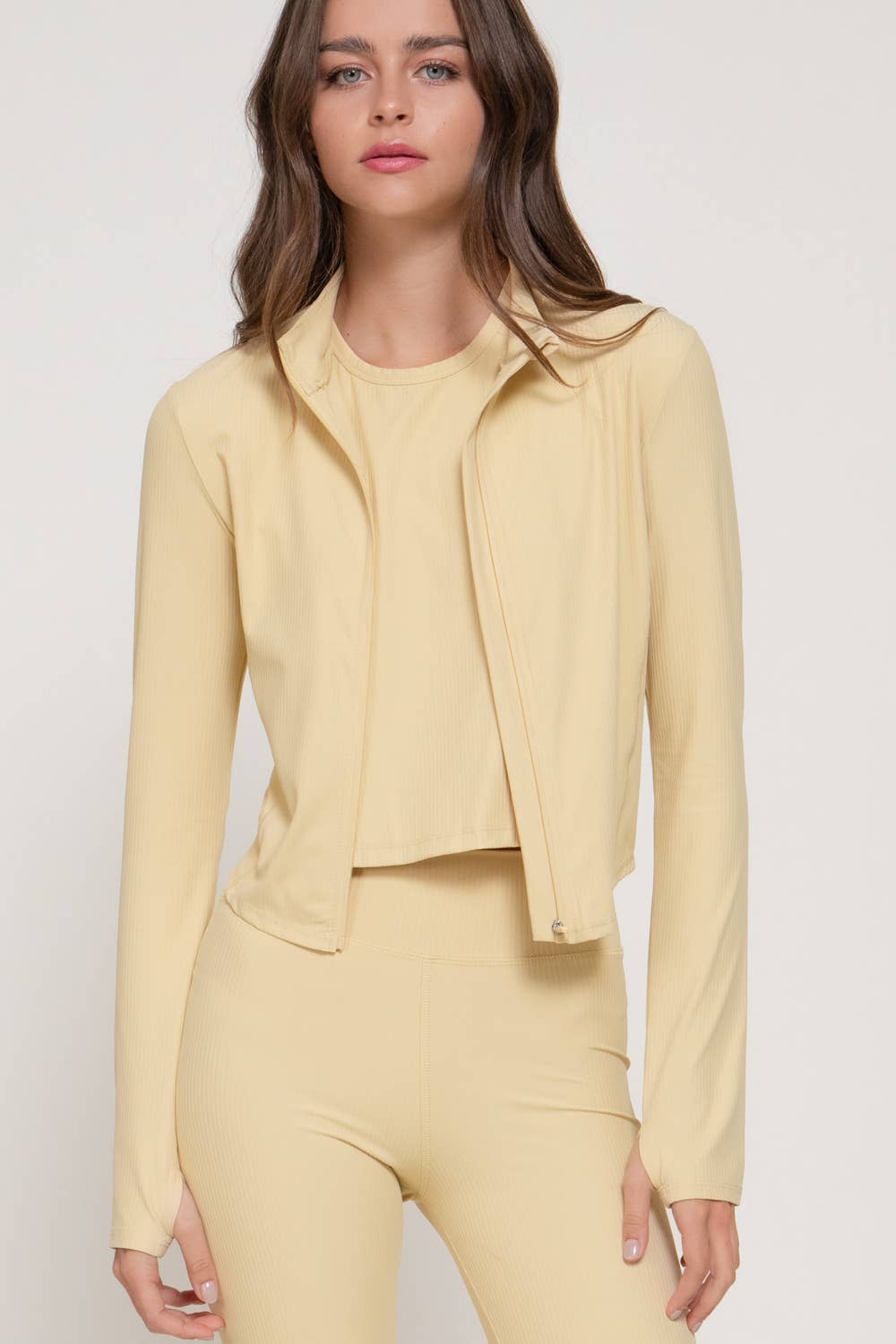 Long Sleeve Workout Jacket with Side Seam Detail