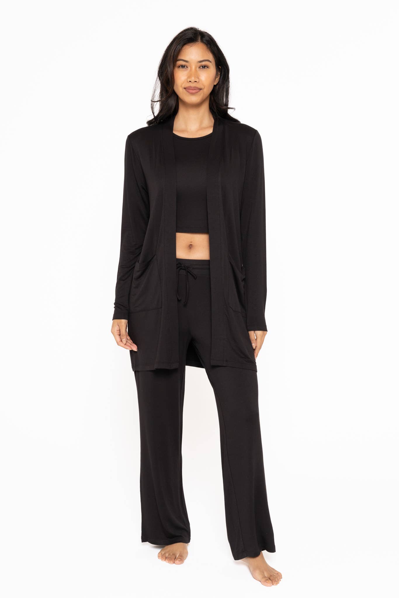 Lounge Open-Front Terry Cardigan