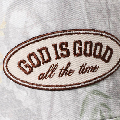 GOD IS GOOD All The Time Patch Camo Baseball Cap