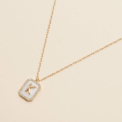 Initial Shell Charm Necklace Assorted