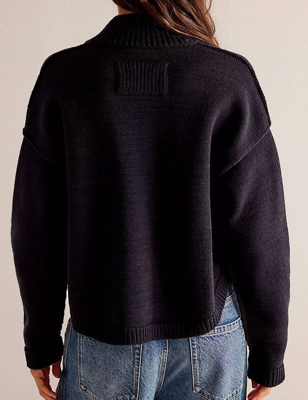 Button Front Dropped Shoulder Cardigan