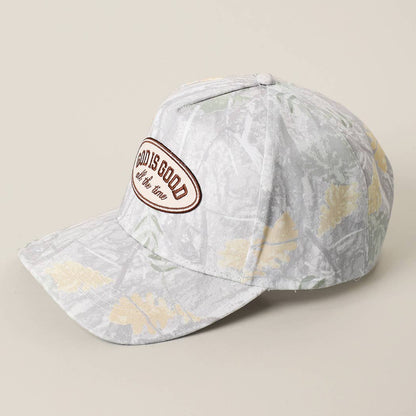 GOD IS GOOD All The Time Patch Camo Baseball Cap
