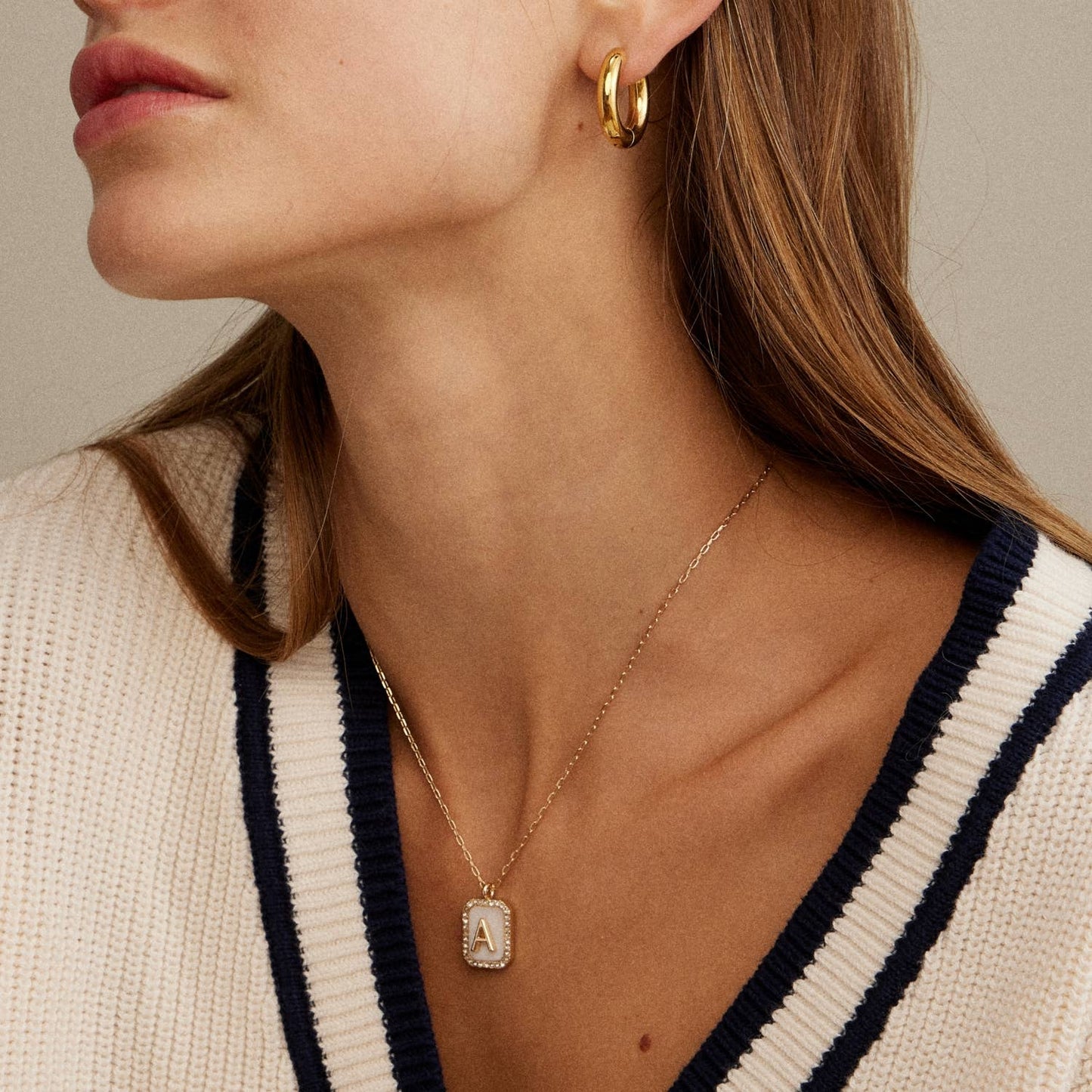 Initial Shell Charm Necklace Assorted