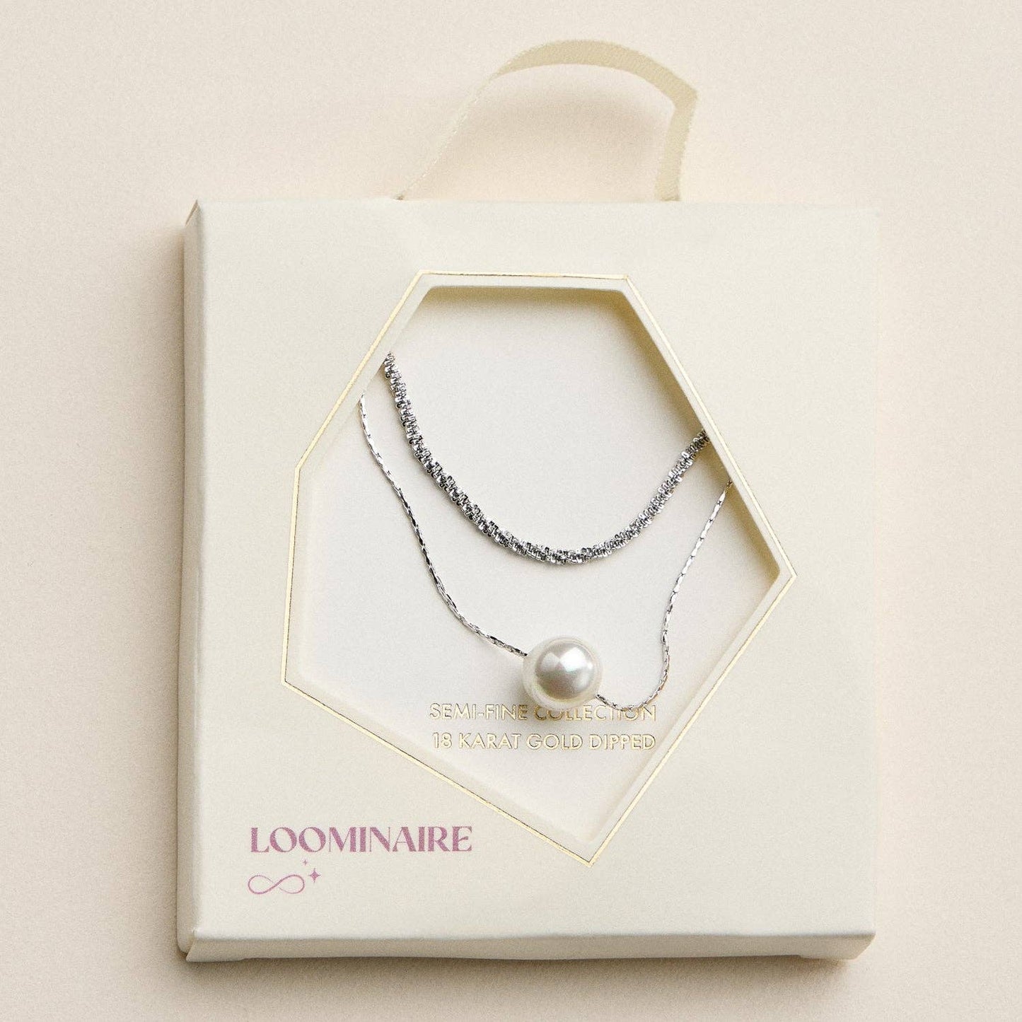 Stainless Steel Pearl Multi Chain Necklace