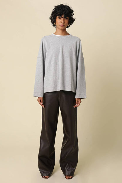 Jamie Contrast Round Neck Knit Top