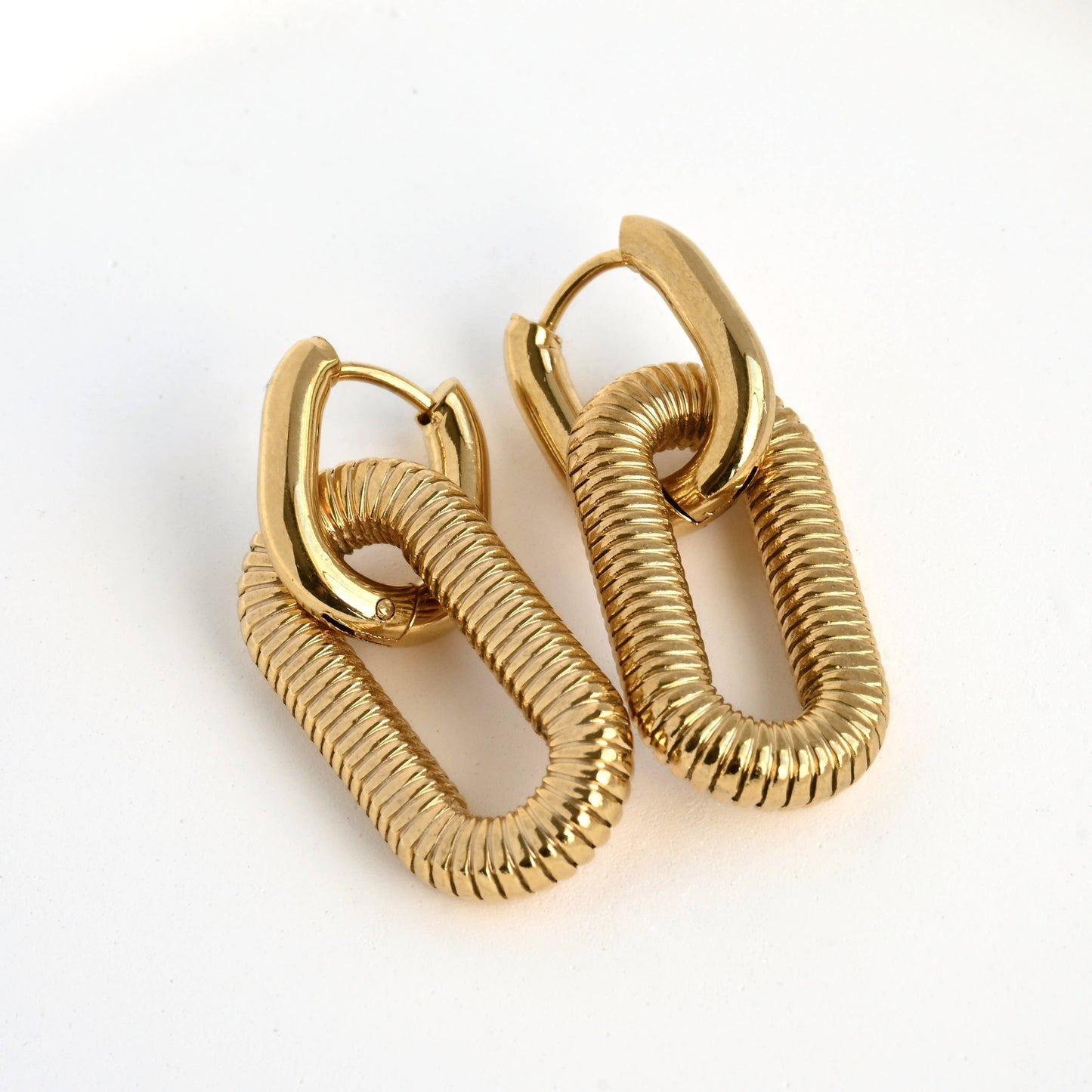 Double Link Hoop Earrings