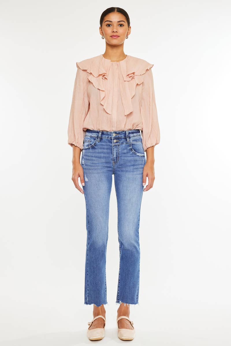High Rise Slim Straight Jeans