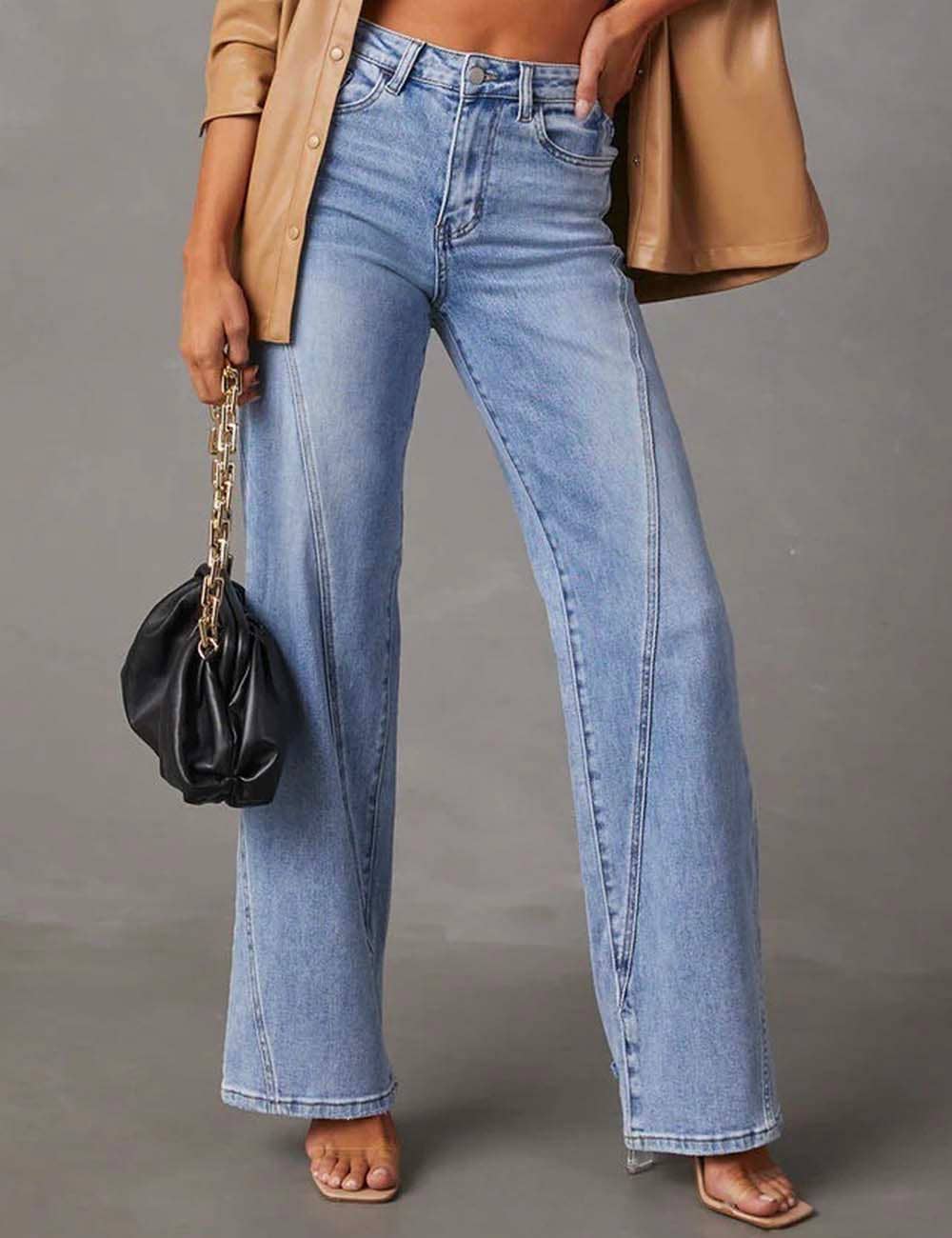 Ladie Straight Leg Denim Pants