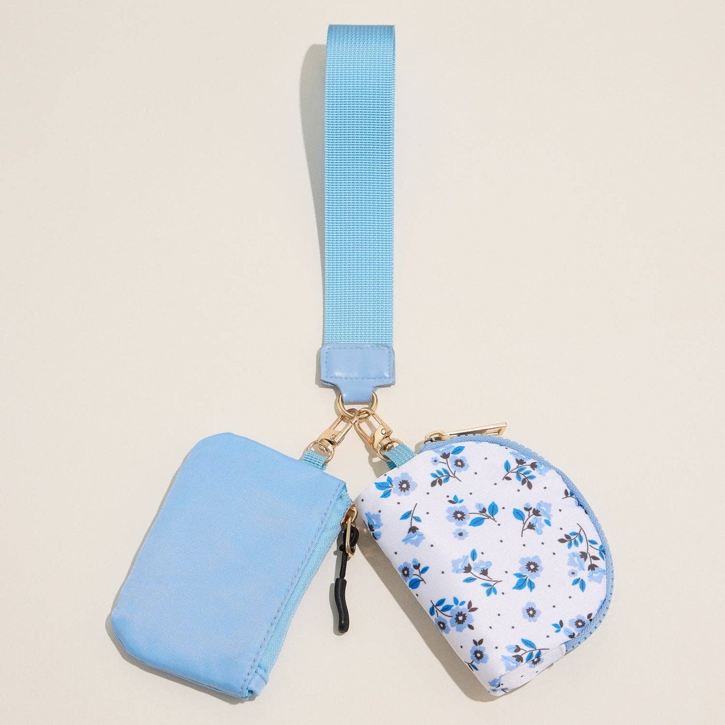 Dual Color Coin Purse Key Chain Wristlet