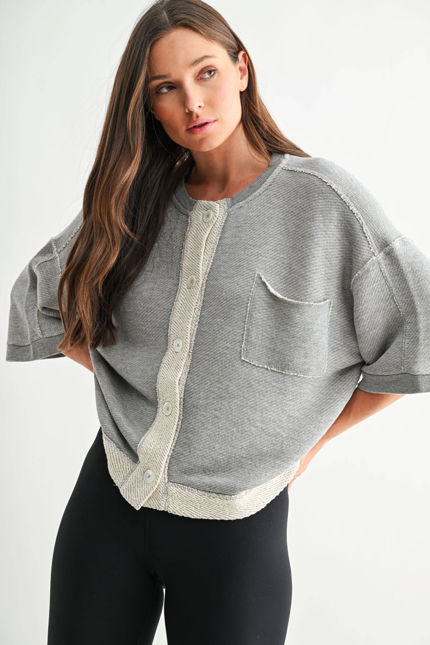 Driftwood Raw Edge Cardigan