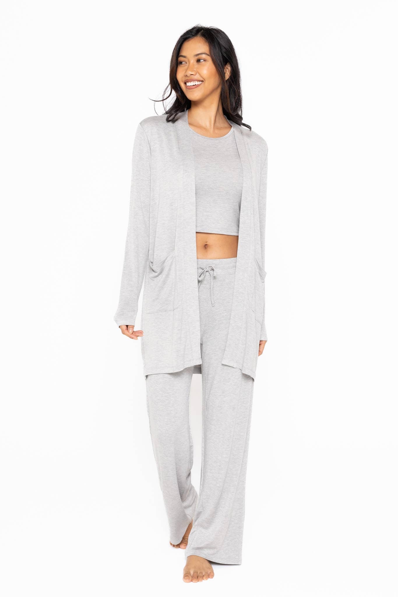 Lounge Open-Front Terry Cardigan