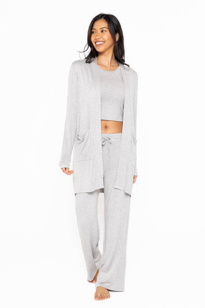 Lounge Open-Front Terry Cardigan