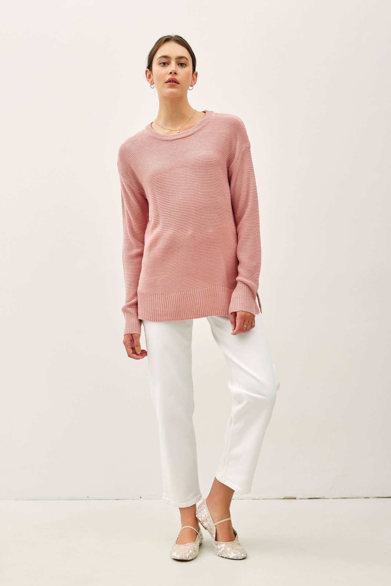 Round Neck Boyfriend Fit Sweater