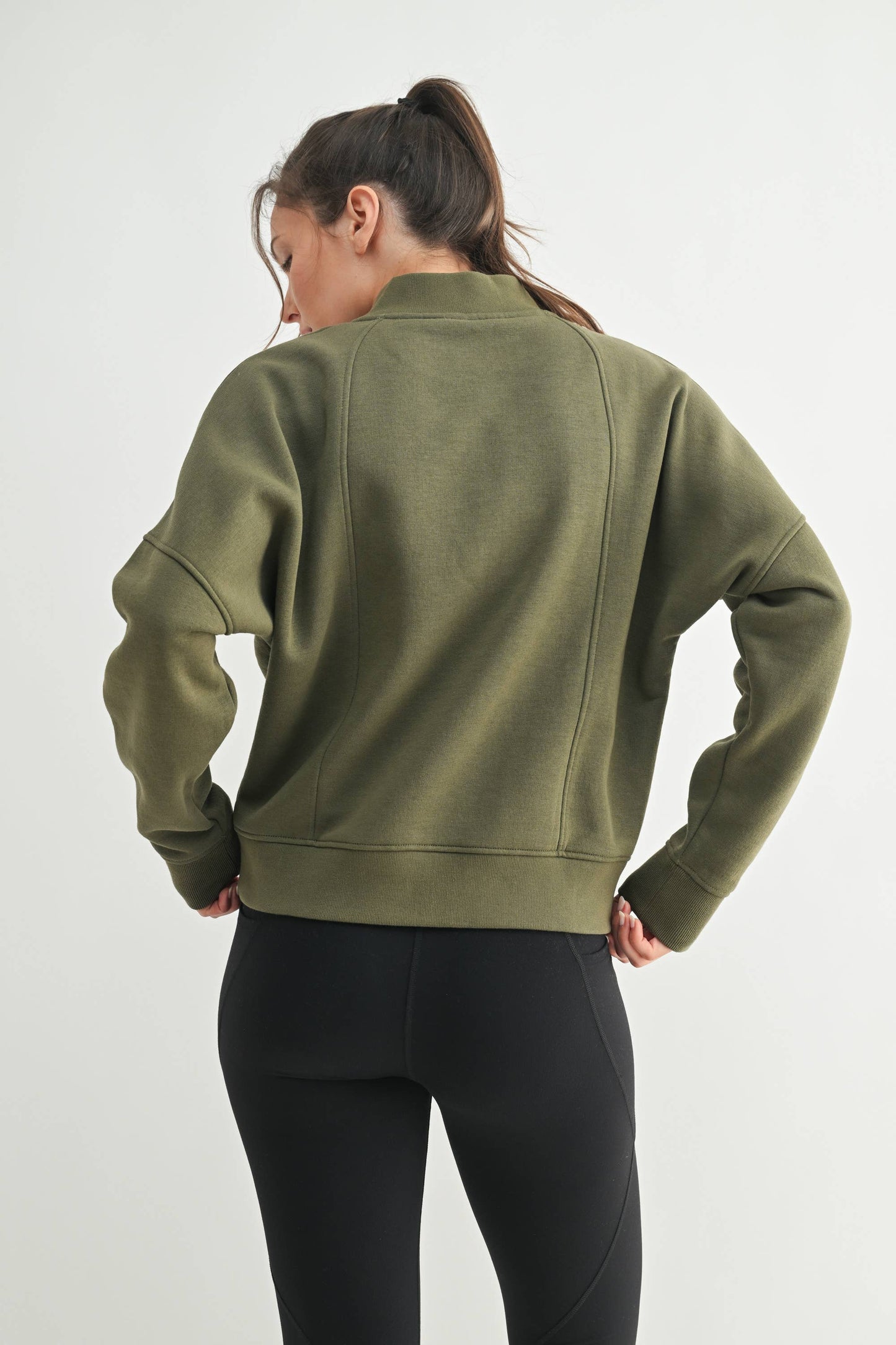 Princess Seam Quarter Zip Pullover Sweatshirt