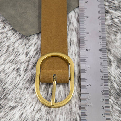 Suede Oval Concho Buckle Belt