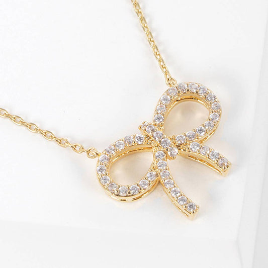 Bow Rhinestone Necklace