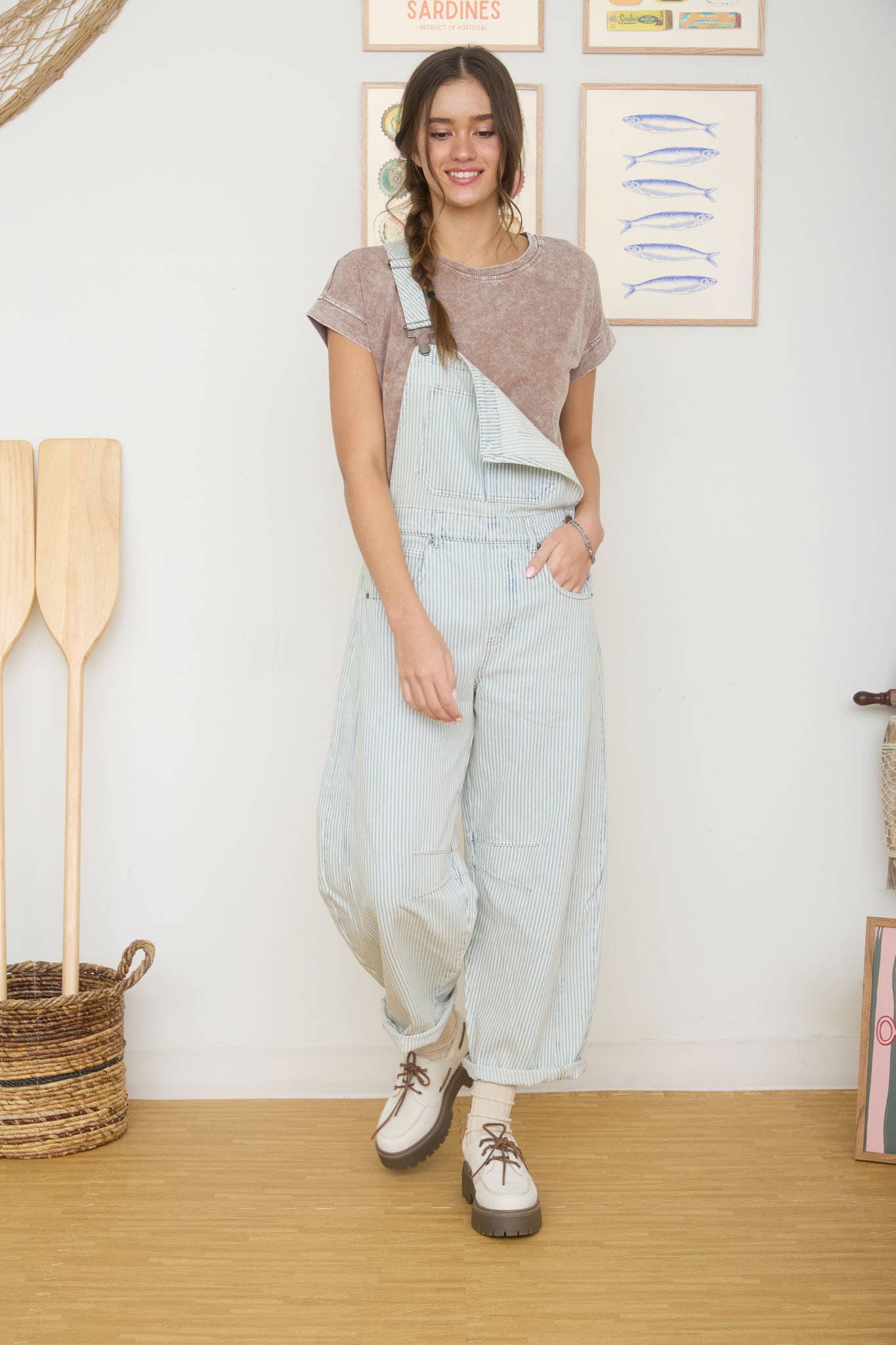 Washed Short Sleeve Boxy Knit Top