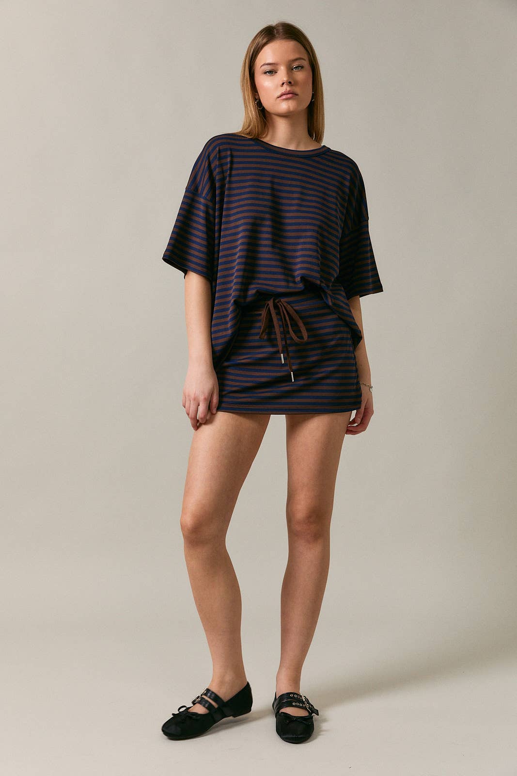 Short Sleeve Oversized Striped T-Shirt