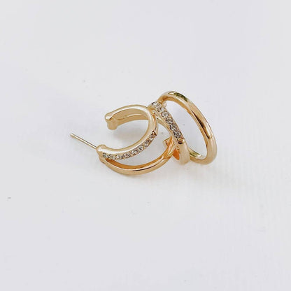 Stole The Show Crystal Double Hoop Earring - WATERPROOF
