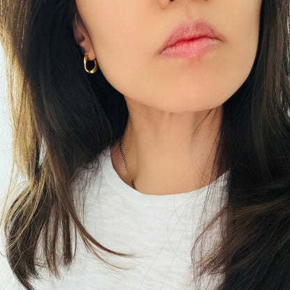 Two Tone Convertible Hoop Earrings | Waterproof, Stainless