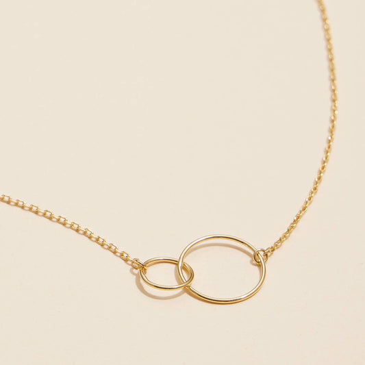 Double Large Interlocking Circle Necklace