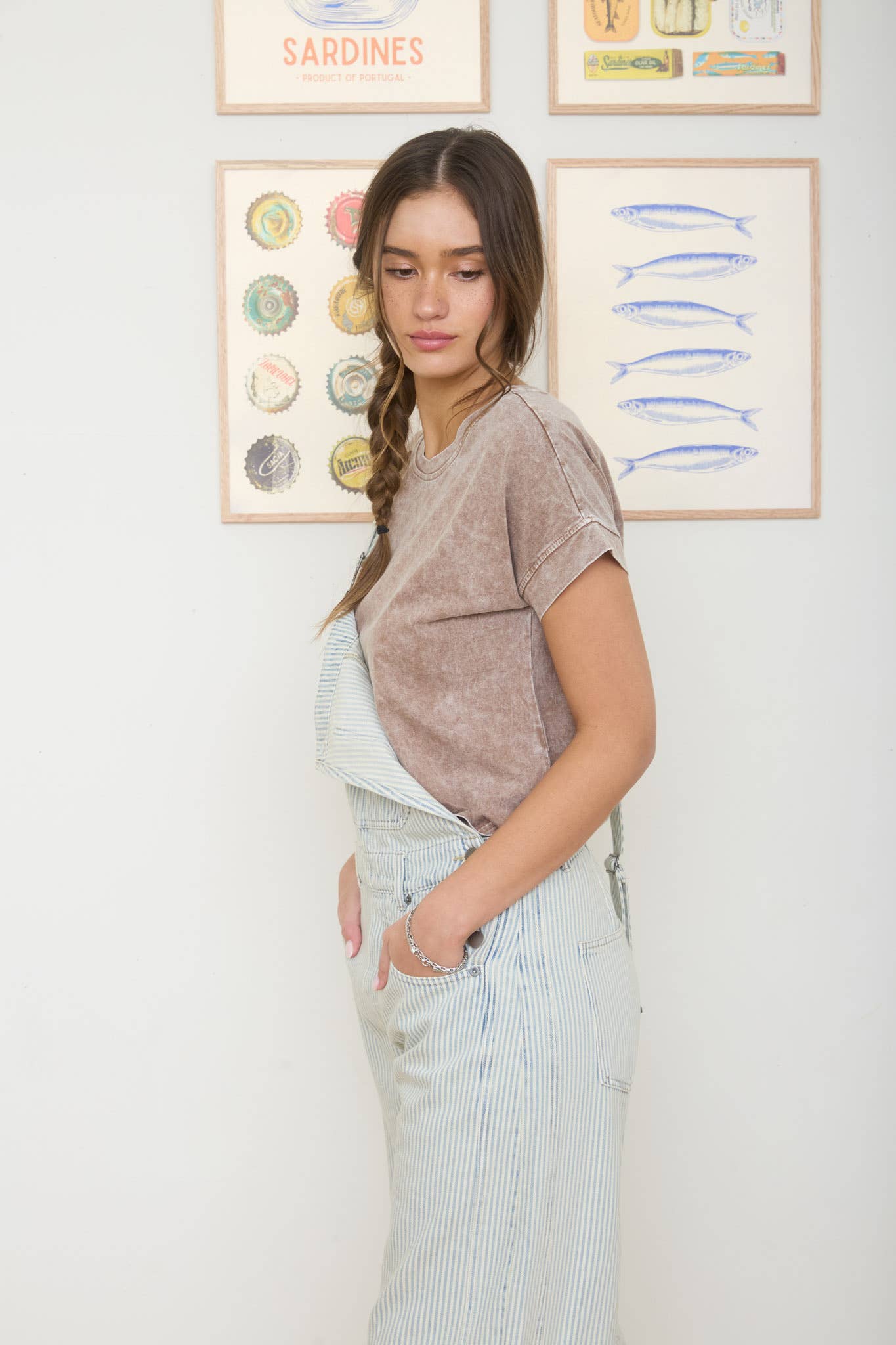 Washed Short Sleeve Boxy Knit Top