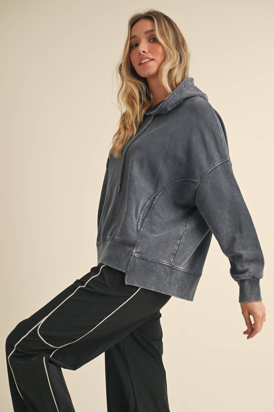 Mineral Wash Oversized Pullover Hoodie