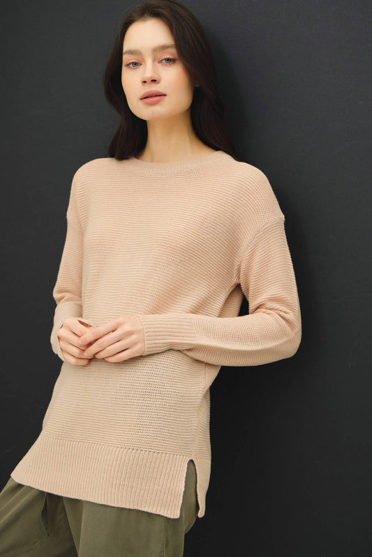 Round Neck Boyfriend Fit Sweater