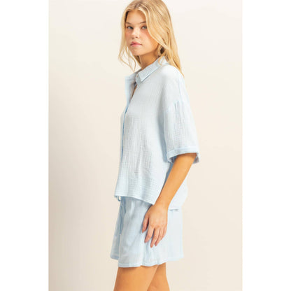 Relaxed Shirt And Flowy Shorts Set