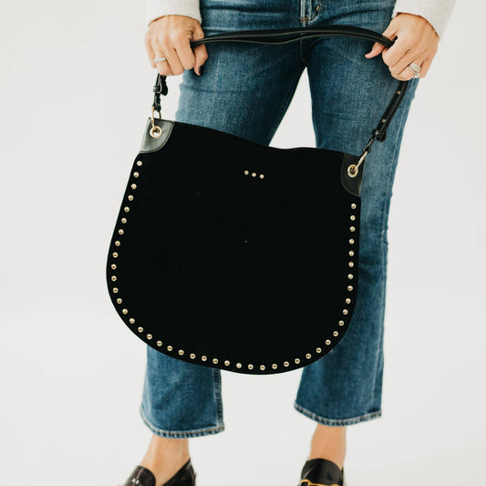 Rosalie Rivet Suede Hobo Bag
