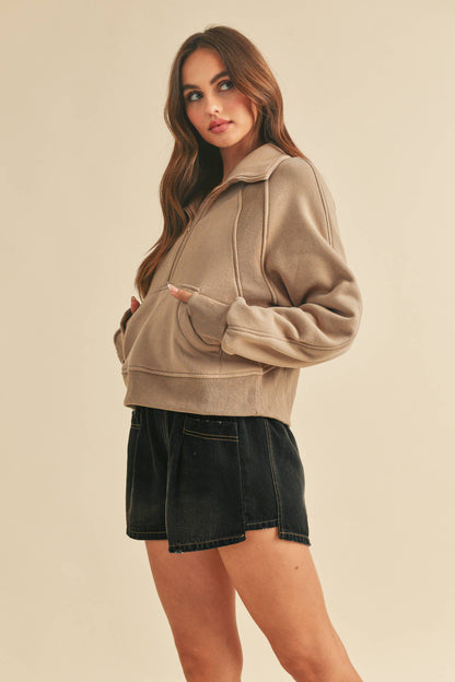 Dove Funnel Neck Half Zip