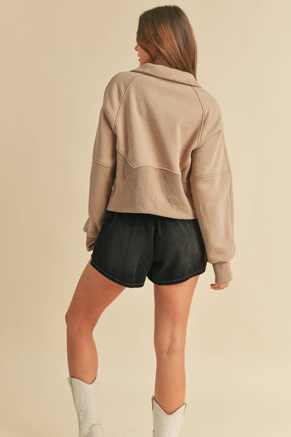 Dove Funnel Neck Half Zip