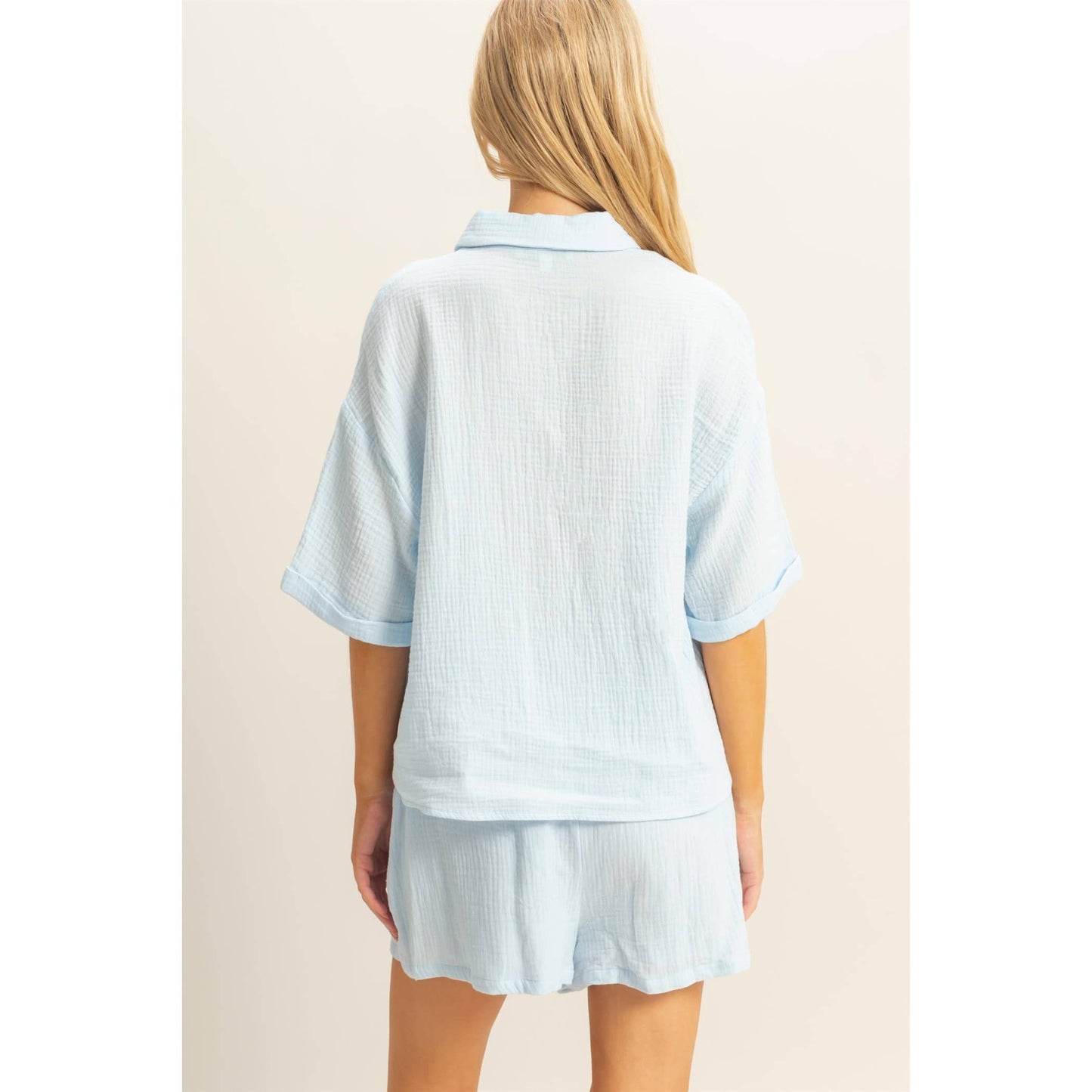 Relaxed Shirt And Flowy Shorts Set