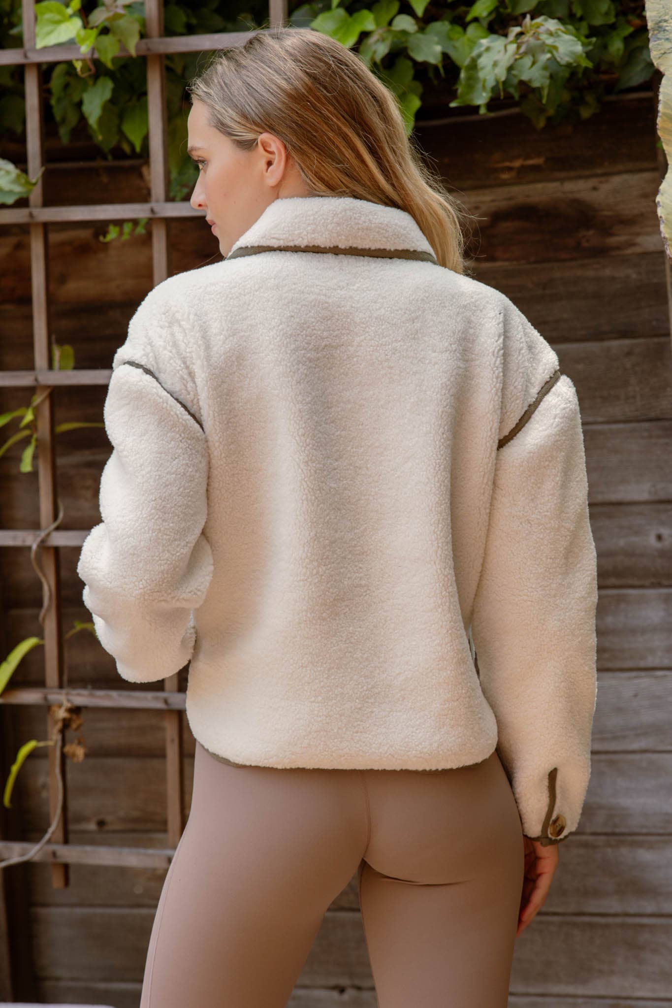 Faux Shearling Button Down Jacket