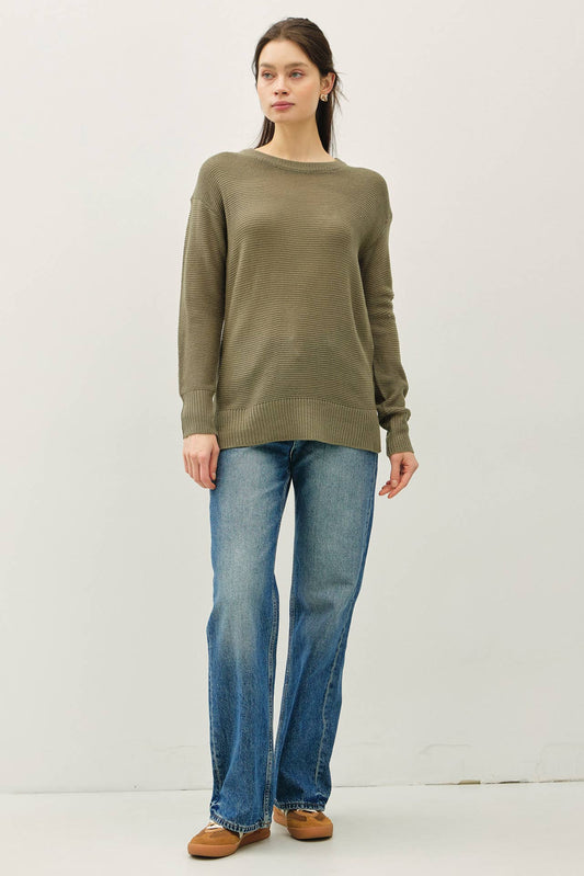 Round Neck Boyfriend Fit Sweater