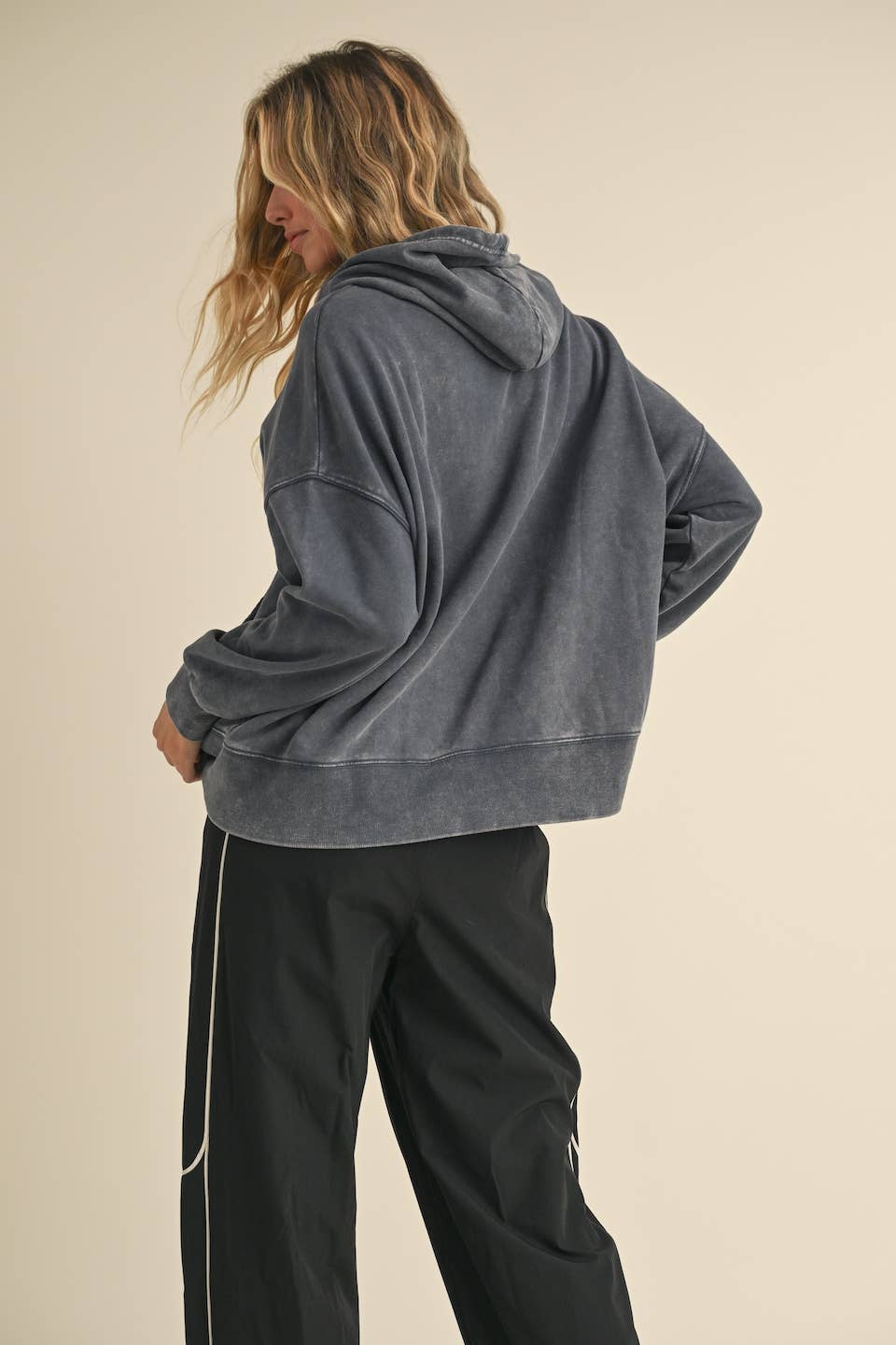Mineral Wash Oversized Pullover Hoodie