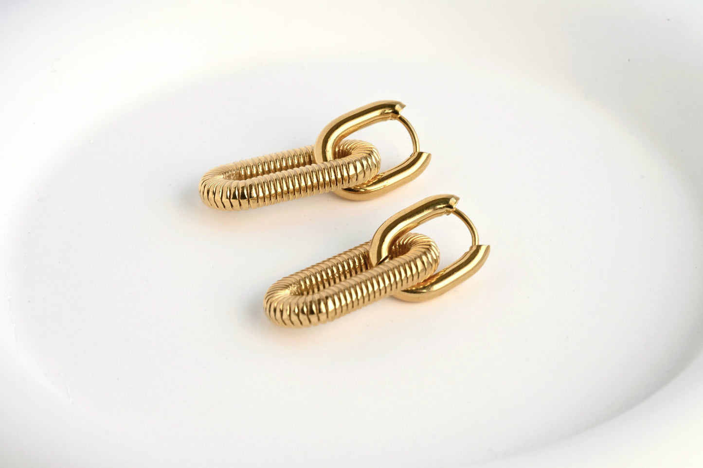 Double Link Hoop Earrings