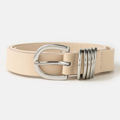 Multi Ring Leather Belt