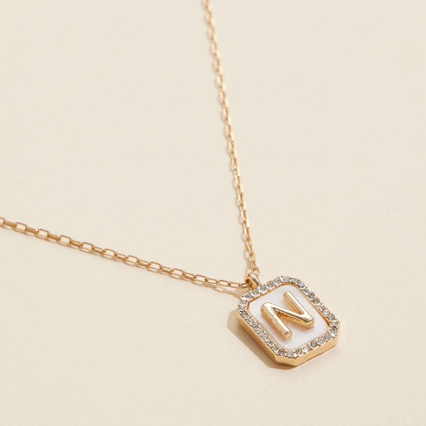 Initial Shell Charm Necklace Assorted