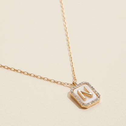 Initial Shell Charm Necklace Assorted