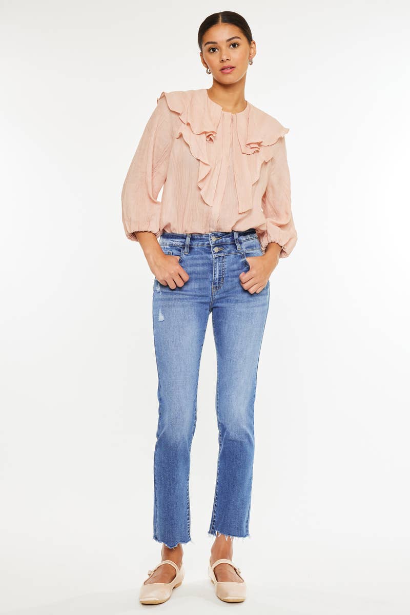 High Rise Slim Straight Jeans