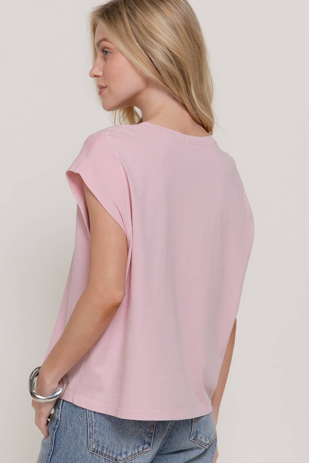 Sleeveless Round Neck Garment Dye T-Shirt
