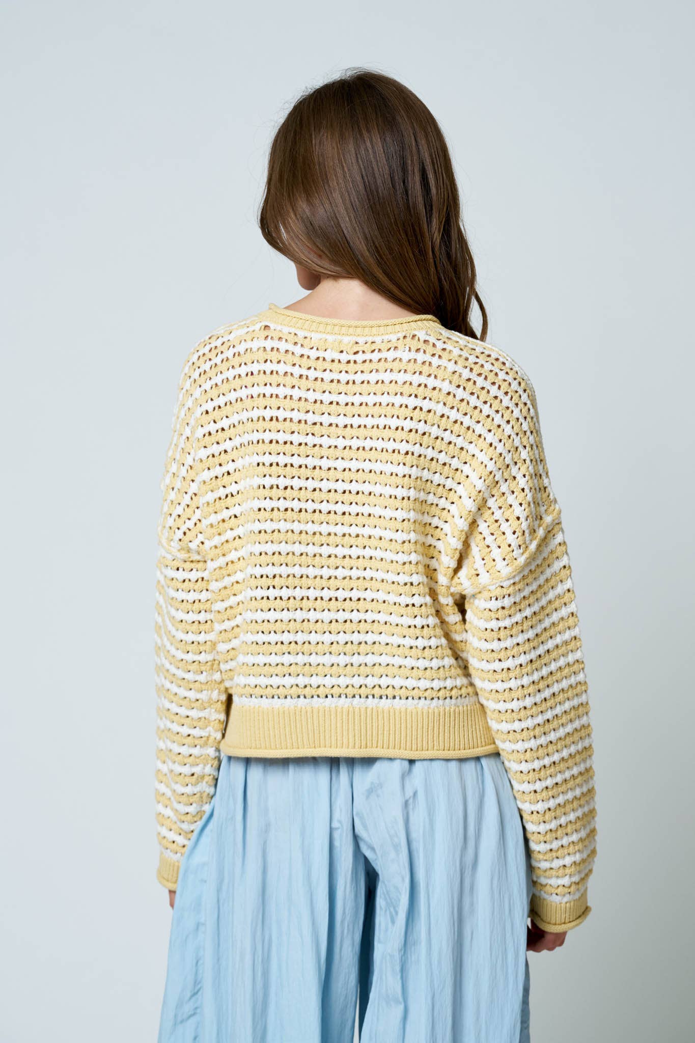 Textured Stripe Crochet Cardigan